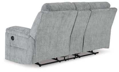 Buntington - Pewter - Dbl Reclining Loveseat with Console