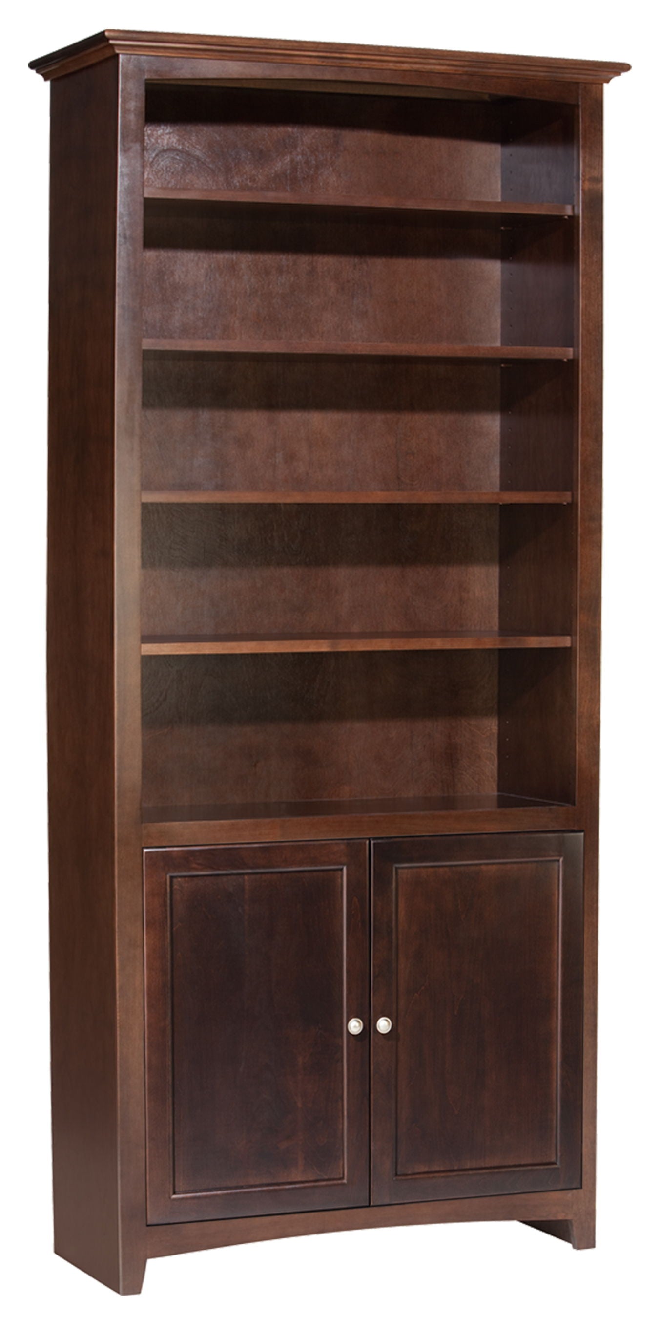 McKenzie - Alder Bookcase With Doors - Caffè - 38.5"W - 84"H