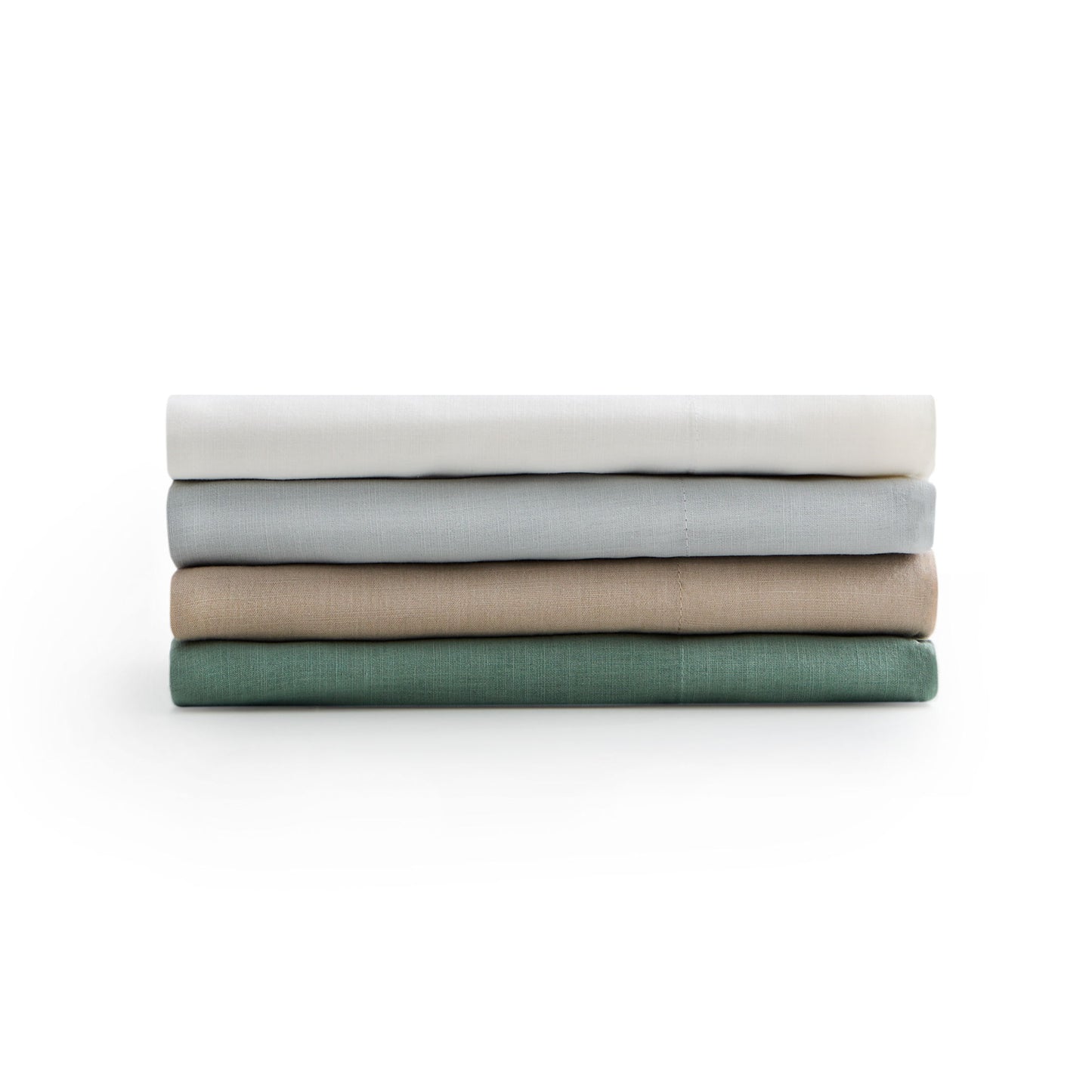 Linen-Weave Cotton Queen Sheet Set - White