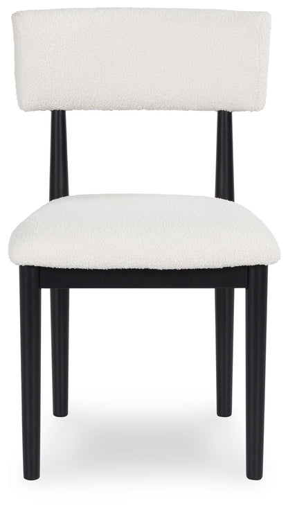 Xandrum - White / Black - Dining Upholstered Side Chair (Set of 2)