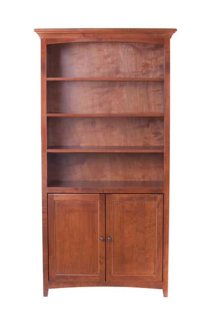 McKenzie - Center Wall Unit With Doors - Glazed Antique Cherry