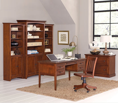 McKenzie - Center Wall Unit With Doors - Glazed Antique Cherry