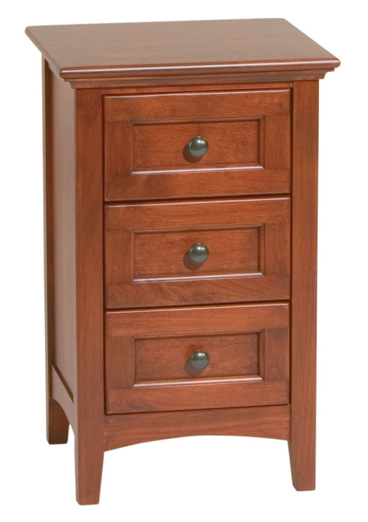 McKenzie - Small 3-Drawer Nightstand - Glazed Antique Cherry