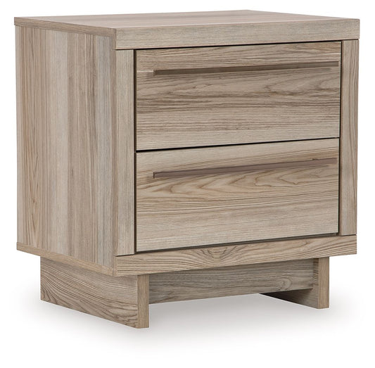 Hasbrick - Tan - Two Drawer Night Stand