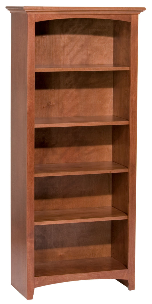 McKenzie - Alder Bookcase - Glazed Antique Cherry - 26.5"W - 60"H