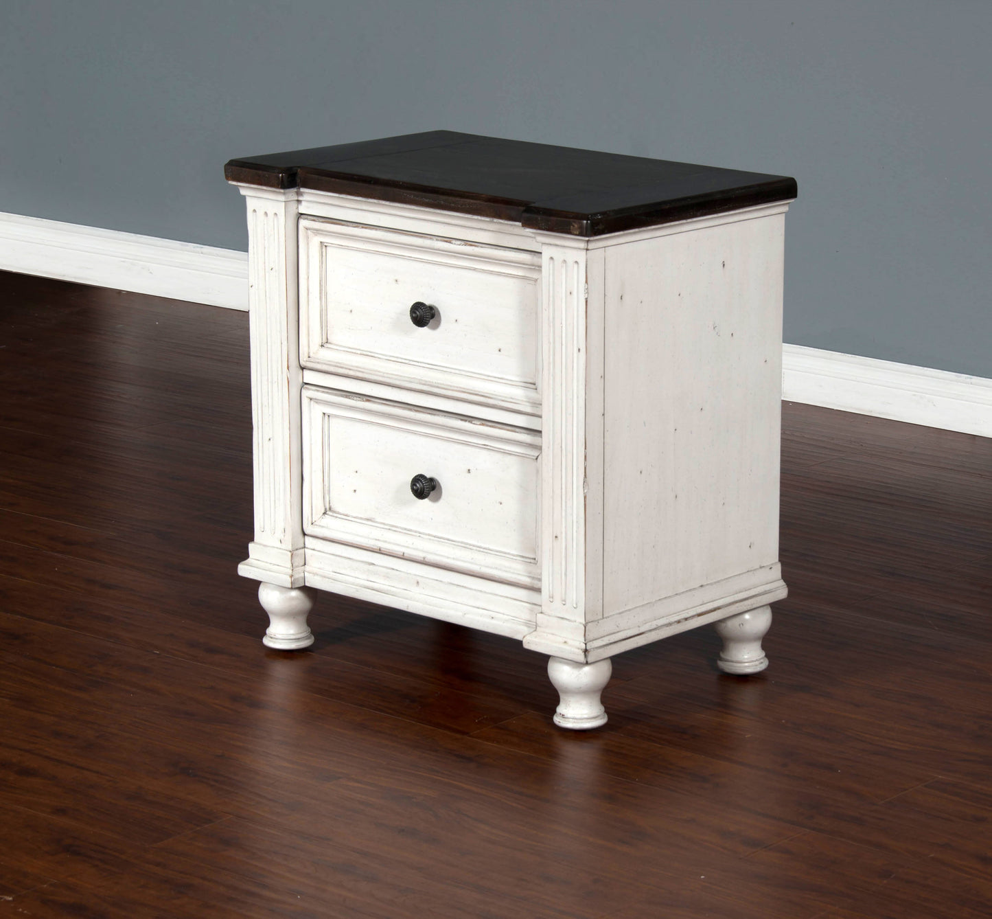 Carriage House - Nightstand - White / Dark Brown