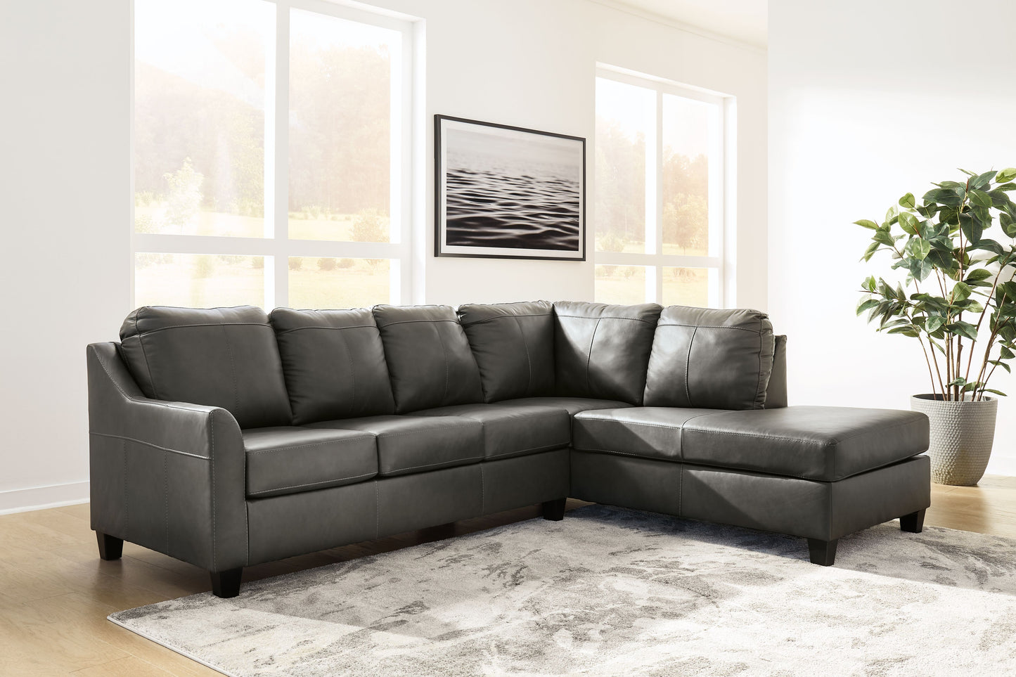 Valderno - Fog - 2-Piece Sectional With Raf Corner Chaise