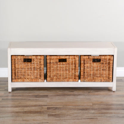 Storage Bookcase And Bench - White