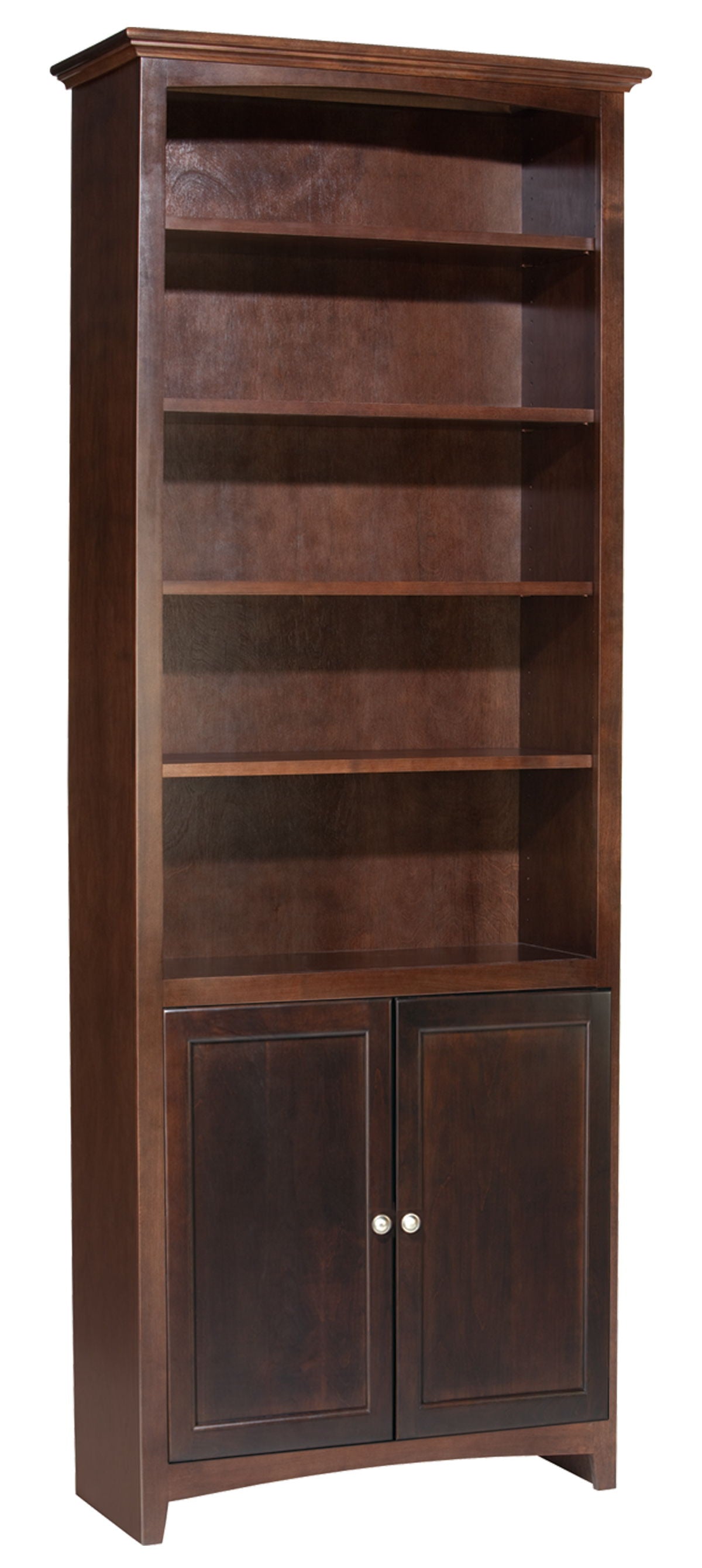 McKenzie - Alder Bookcase With Doors - Caffè - 32.5"W - 84"H