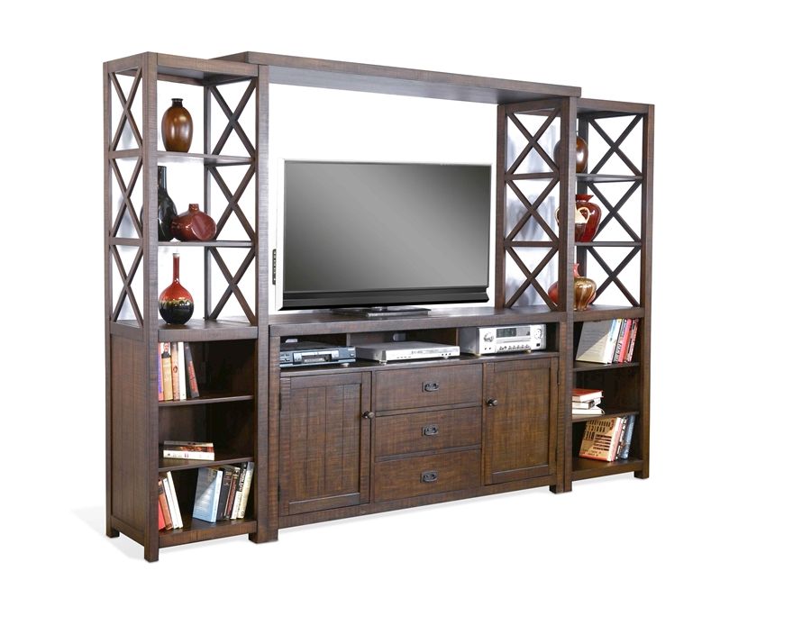 Homestead - Entertainment Wall (66,B,2Xp) - Dark Brown