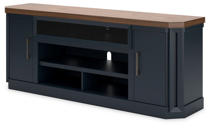 Landocken - Brown / Blue - XL TV Stand W/Fireplace Option