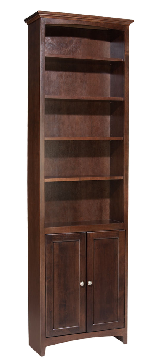 McKenzie - Alder Bookcase With Doors - Caffè - 26.5"W - 84"H