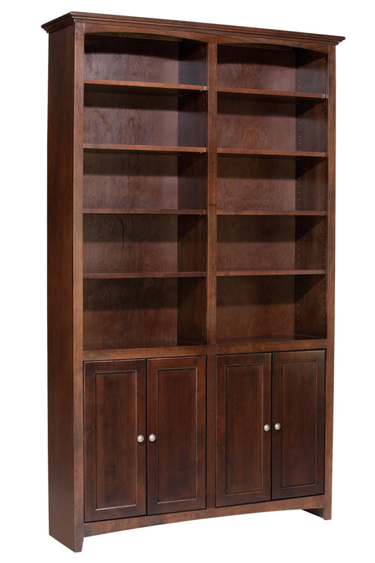 McKenzie - Alder Bookcase With Doors - Caffè - 50.5"W - 84"H