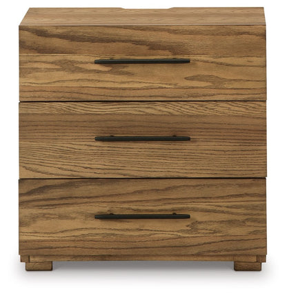 Dakmore - Brown - Three Drawer Night Stand