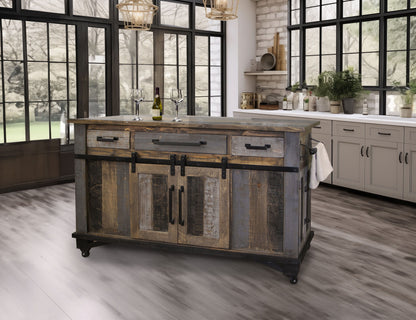 Loft Brown - Kitchen Island - Two Tone Gray / Brown